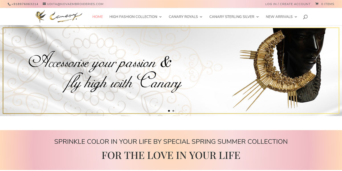 E commerce website canary's collection